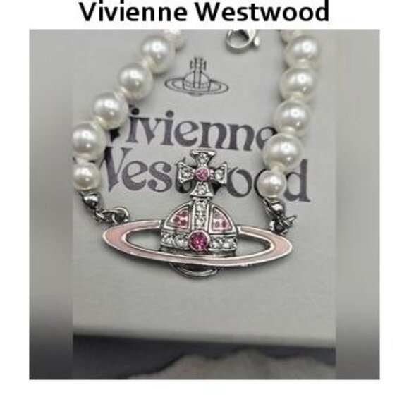 BRAND NEW Vivienne westwood rose gold Orb Pearl Choker Necklace - Picture 4 of 5